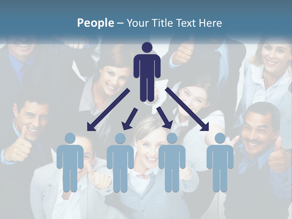A Group Of Business People Giving Thumbs Up PowerPoint Template