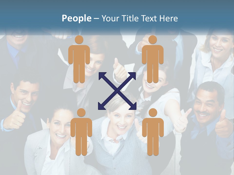 A Group Of Business People Giving Thumbs Up PowerPoint Template