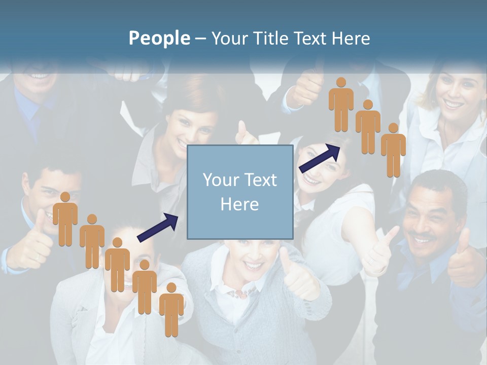 A Group Of Business People Giving Thumbs Up PowerPoint Template