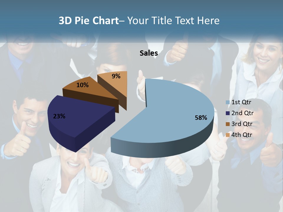 A Group Of Business People Giving Thumbs Up PowerPoint Template