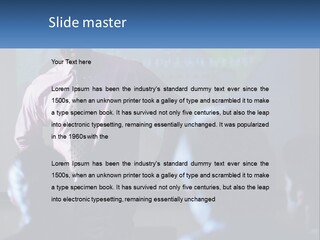 A Man In A Pink Shirt And Tie Standing In Front Of A Projector Screen PowerPoint Template