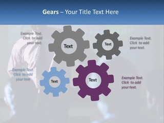 A Man In A Pink Shirt And Tie Standing In Front Of A Projector Screen PowerPoint Template