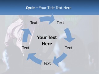 A Man In A Pink Shirt And Tie Standing In Front Of A Projector Screen PowerPoint Template