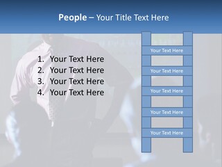 A Man In A Pink Shirt And Tie Standing In Front Of A Projector Screen PowerPoint Template