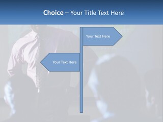 A Man In A Pink Shirt And Tie Standing In Front Of A Projector Screen PowerPoint Template