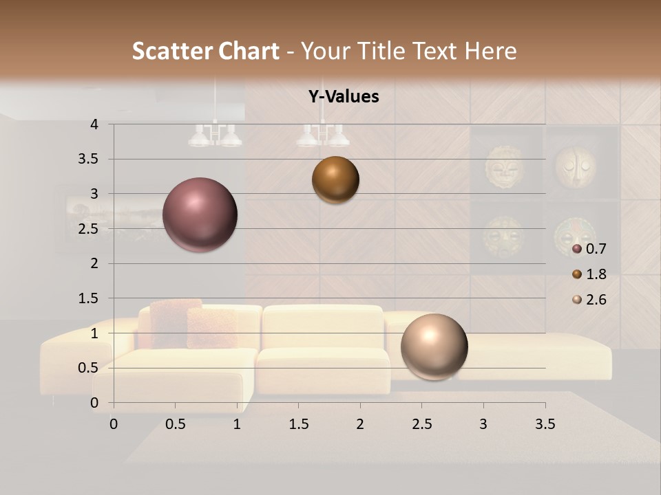 A Living Room With A Yellow Couch And Clock On The Wall PowerPoint Template