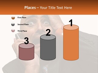 A Man Holding A Cell Phone To His Ear PowerPoint Template