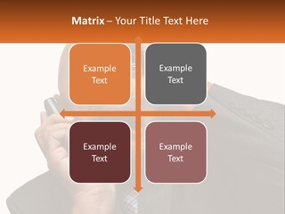 A Man Holding A Cell Phone To His Ear PowerPoint Template