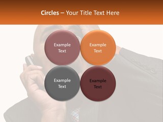 A Man Holding A Cell Phone To His Ear PowerPoint Template