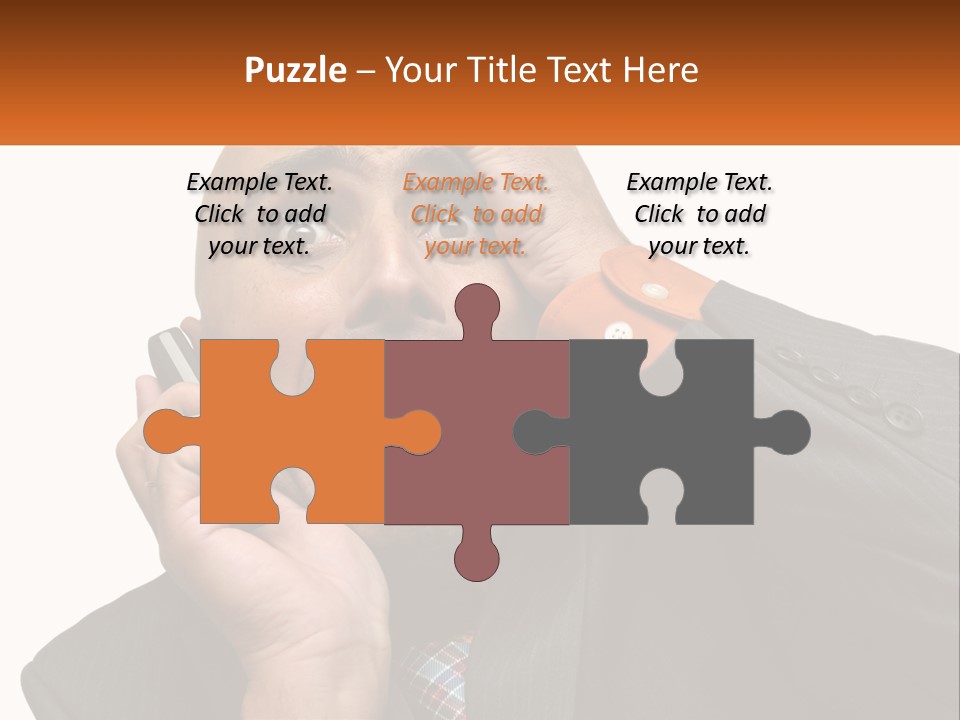 A Man Holding A Cell Phone To His Ear PowerPoint Template