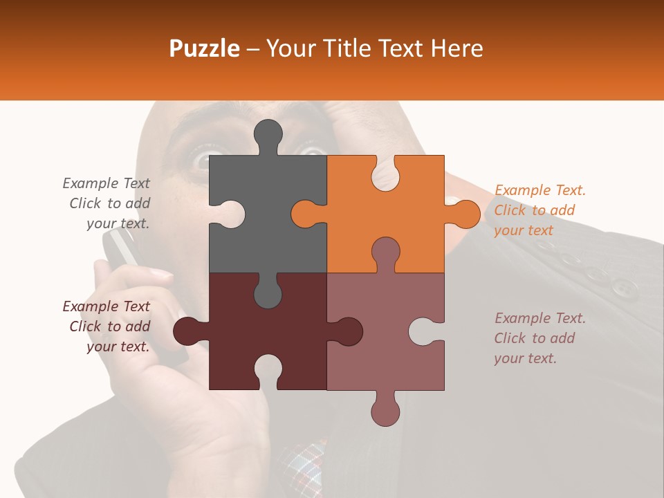 A Man Holding A Cell Phone To His Ear PowerPoint Template