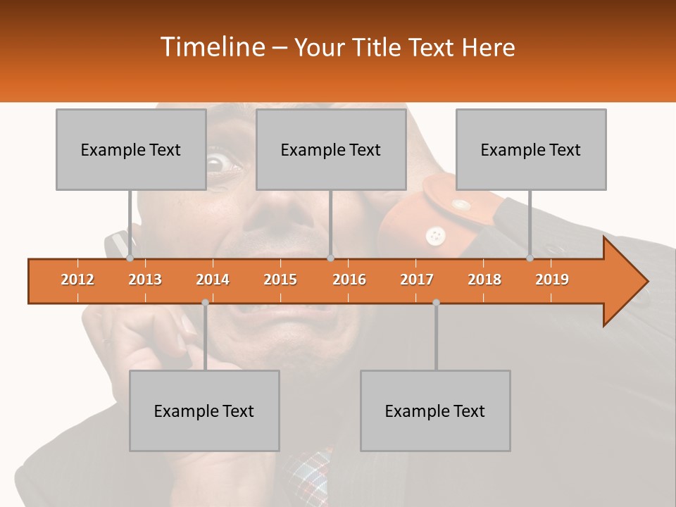 A Man Holding A Cell Phone To His Ear PowerPoint Template