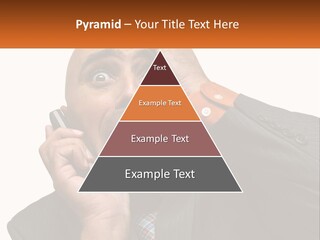 A Man Holding A Cell Phone To His Ear PowerPoint Template