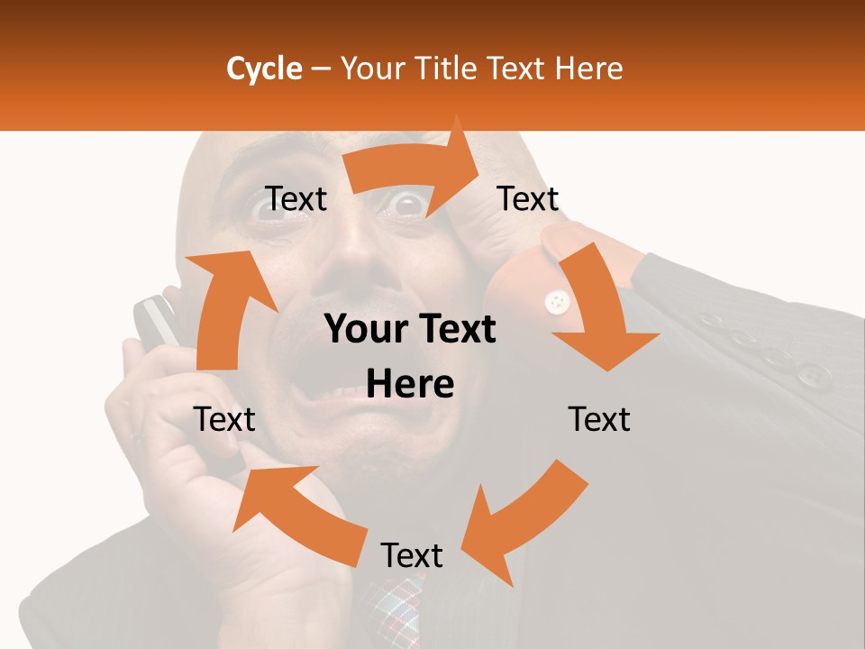 A Man Holding A Cell Phone To His Ear PowerPoint Template