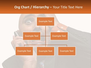 A Man Holding A Cell Phone To His Ear PowerPoint Template