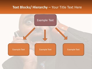 A Man Holding A Cell Phone To His Ear PowerPoint Template