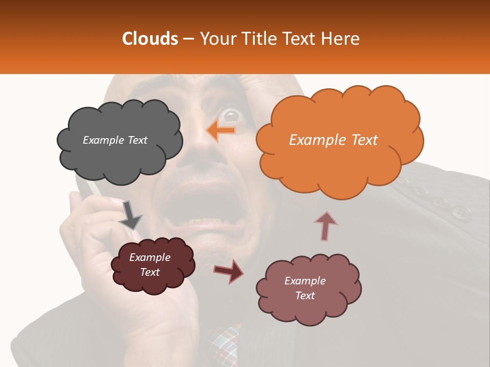A Man Holding A Cell Phone To His Ear PowerPoint Template