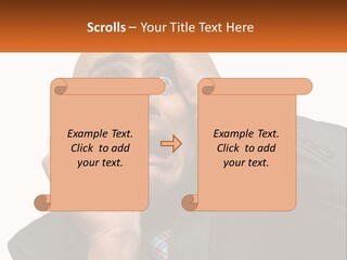A Man Holding A Cell Phone To His Ear PowerPoint Template