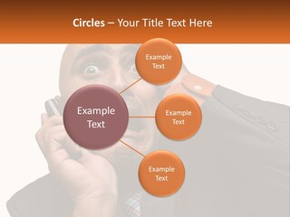 A Man Holding A Cell Phone To His Ear PowerPoint Template