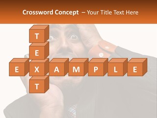 A Man Holding A Cell Phone To His Ear PowerPoint Template