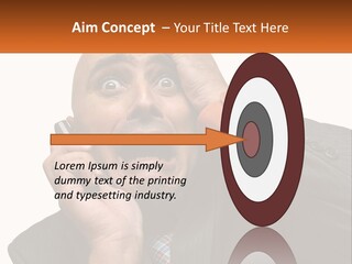 A Man Holding A Cell Phone To His Ear PowerPoint Template
