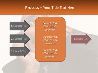 A Man Holding A Cell Phone To His Ear PowerPoint Template