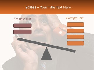 A Man Holding A Cell Phone To His Ear PowerPoint Template