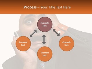 A Man Holding A Cell Phone To His Ear PowerPoint Template