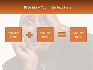 A Man Holding A Cell Phone To His Ear PowerPoint Template