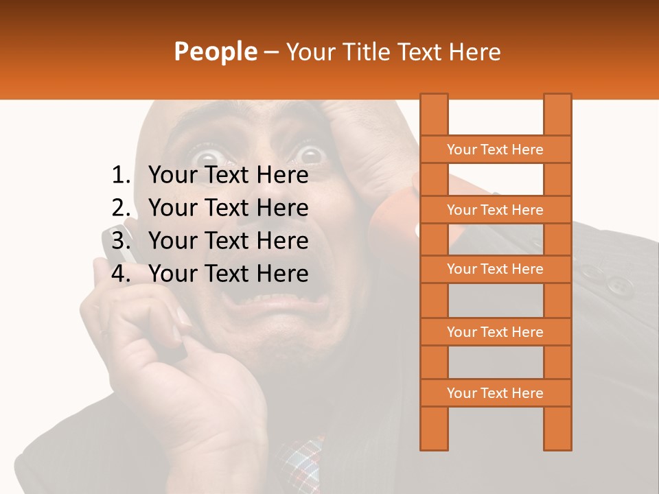 A Man Holding A Cell Phone To His Ear PowerPoint Template