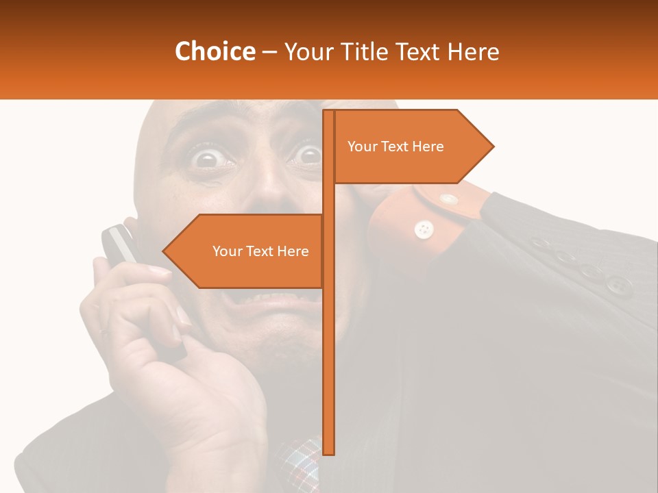 A Man Holding A Cell Phone To His Ear PowerPoint Template