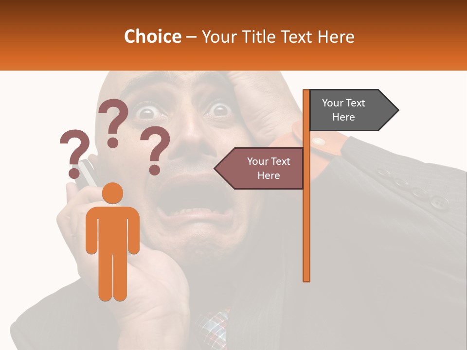 A Man Holding A Cell Phone To His Ear PowerPoint Template