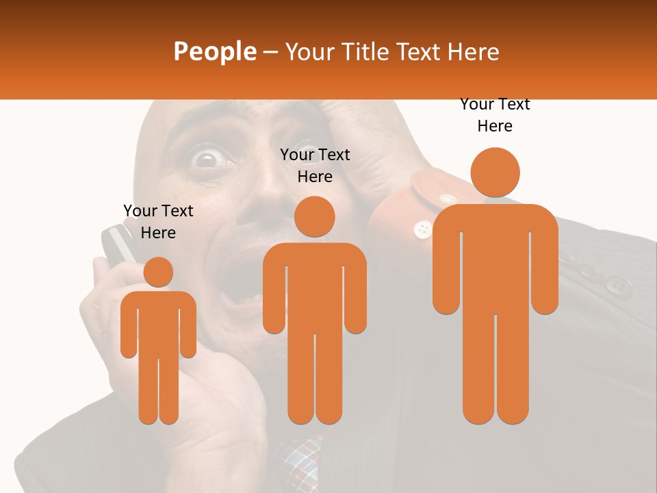 A Man Holding A Cell Phone To His Ear PowerPoint Template