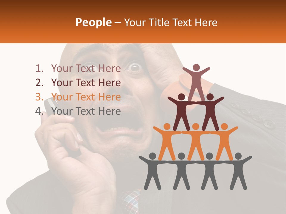 A Man Holding A Cell Phone To His Ear PowerPoint Template