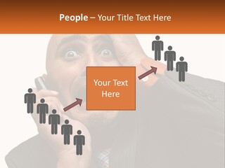 A Man Holding A Cell Phone To His Ear PowerPoint Template