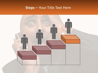 A Man Holding A Cell Phone To His Ear PowerPoint Template