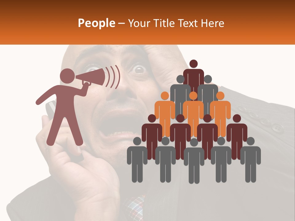 A Man Holding A Cell Phone To His Ear PowerPoint Template