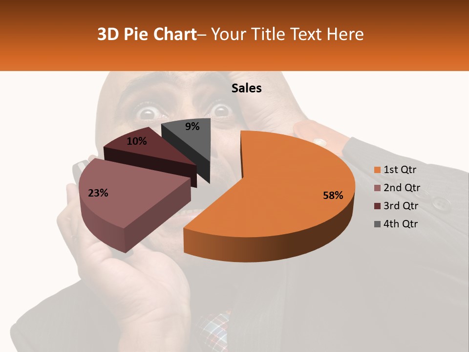 A Man Holding A Cell Phone To His Ear PowerPoint Template