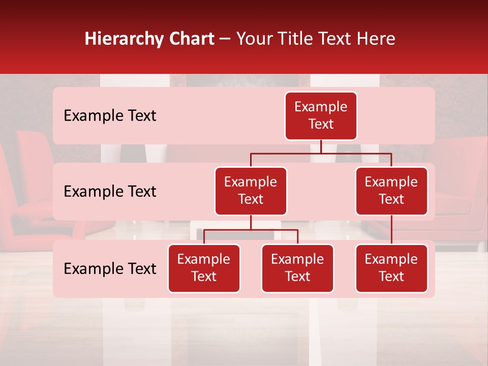 A Living Room Filled With Red Furniture And A White Coffee Table PowerPoint Template