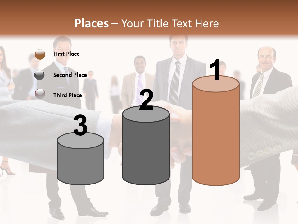 A Group Of Business People Shaking Hands PowerPoint Template