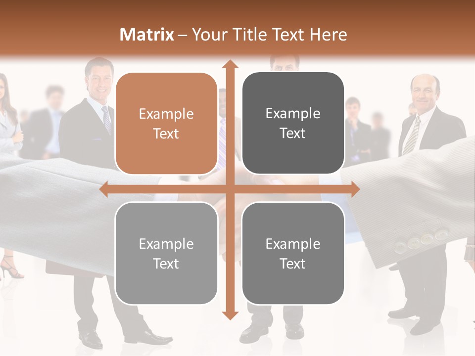 A Group Of Business People Shaking Hands PowerPoint Template