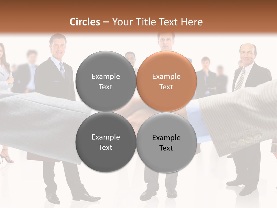 A Group Of Business People Shaking Hands PowerPoint Template