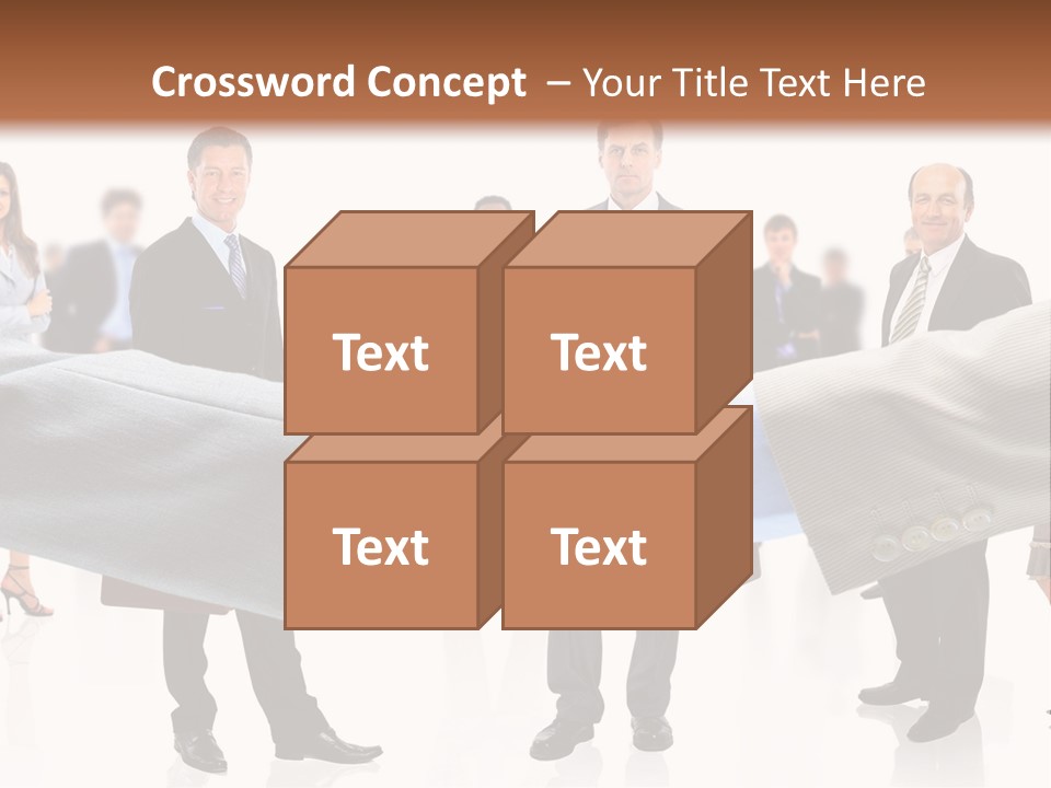 A Group Of Business People Shaking Hands PowerPoint Template