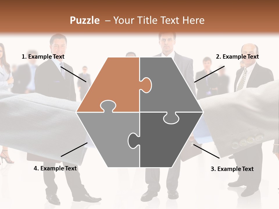 A Group Of Business People Shaking Hands PowerPoint Template