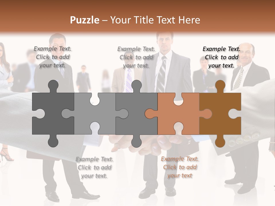A Group Of Business People Shaking Hands PowerPoint Template