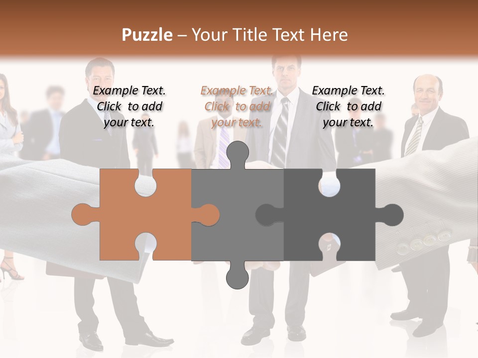 A Group Of Business People Shaking Hands PowerPoint Template