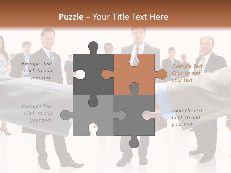 A Group Of Business People Shaking Hands PowerPoint Template