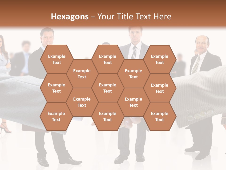 A Group Of Business People Shaking Hands PowerPoint Template