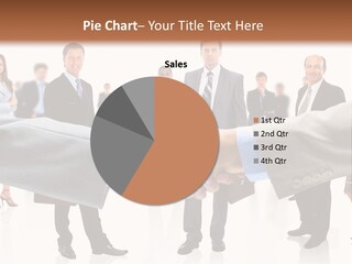 A Group Of Business People Shaking Hands PowerPoint Template
