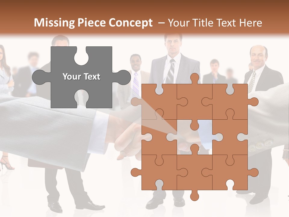 A Group Of Business People Shaking Hands PowerPoint Template